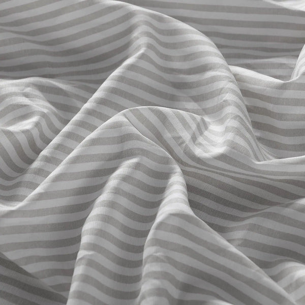 Royal Comfort Stripes Linen Blend Sheet Set Bedding Luxury Breathable Ultra Soft Grey Queen Deals499