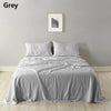 Royal Comfort Stripes Linen Blend Sheet Set Bedding Luxury Breathable Ultra Soft Grey Queen Deals499