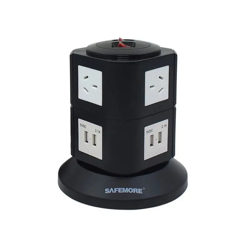 SAFEMORE 2 Level Power Stacker Power Board in Black and White SAFEMORE