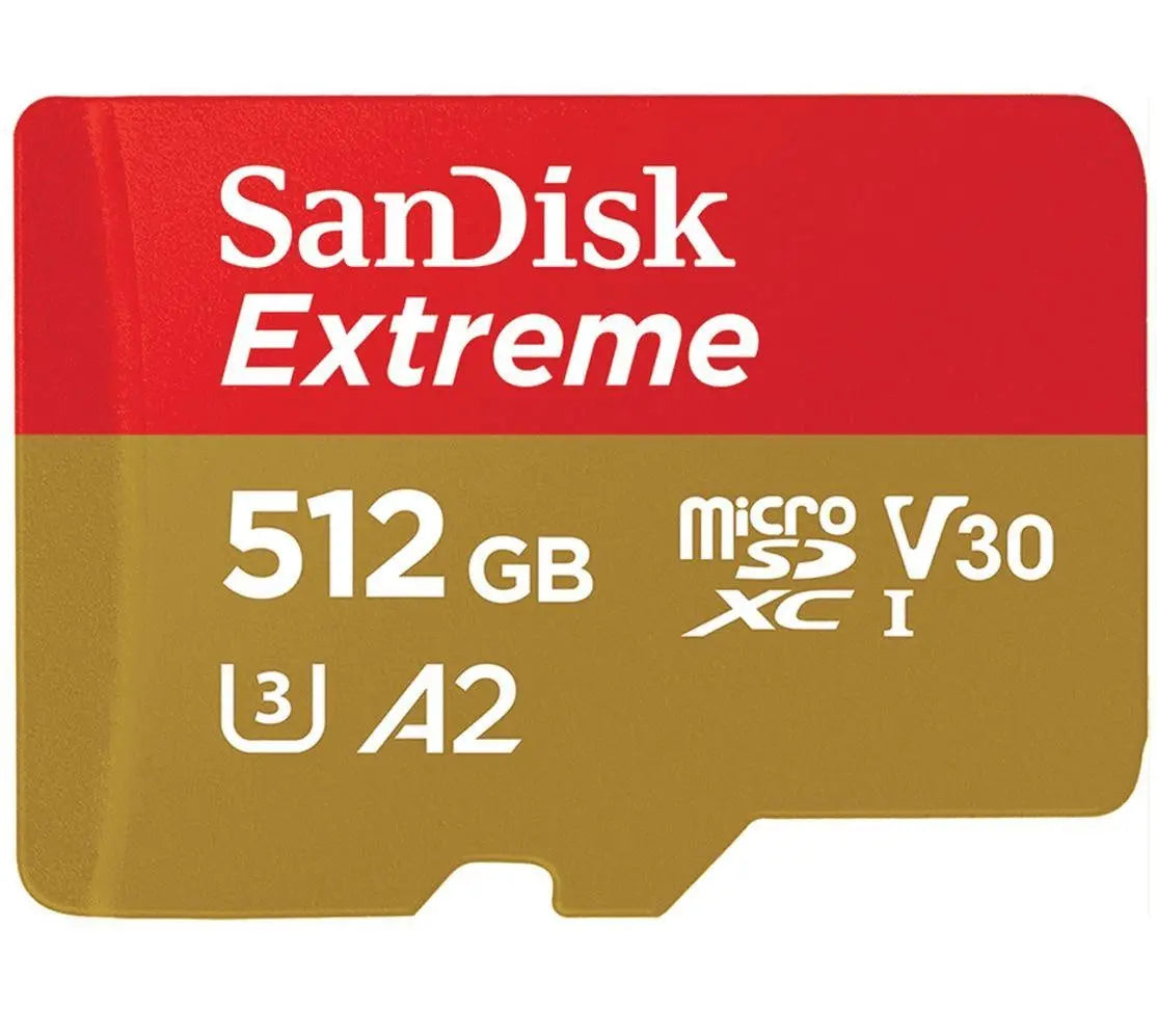 SANDISK 512GB Extreme microSD SDHC SQXAF V30 U3 C10 A1 UHS-1 160MB/s R 90MB/s W 4x6 SD Adaptor Android Smartphone Action Camera Drones SANDISK