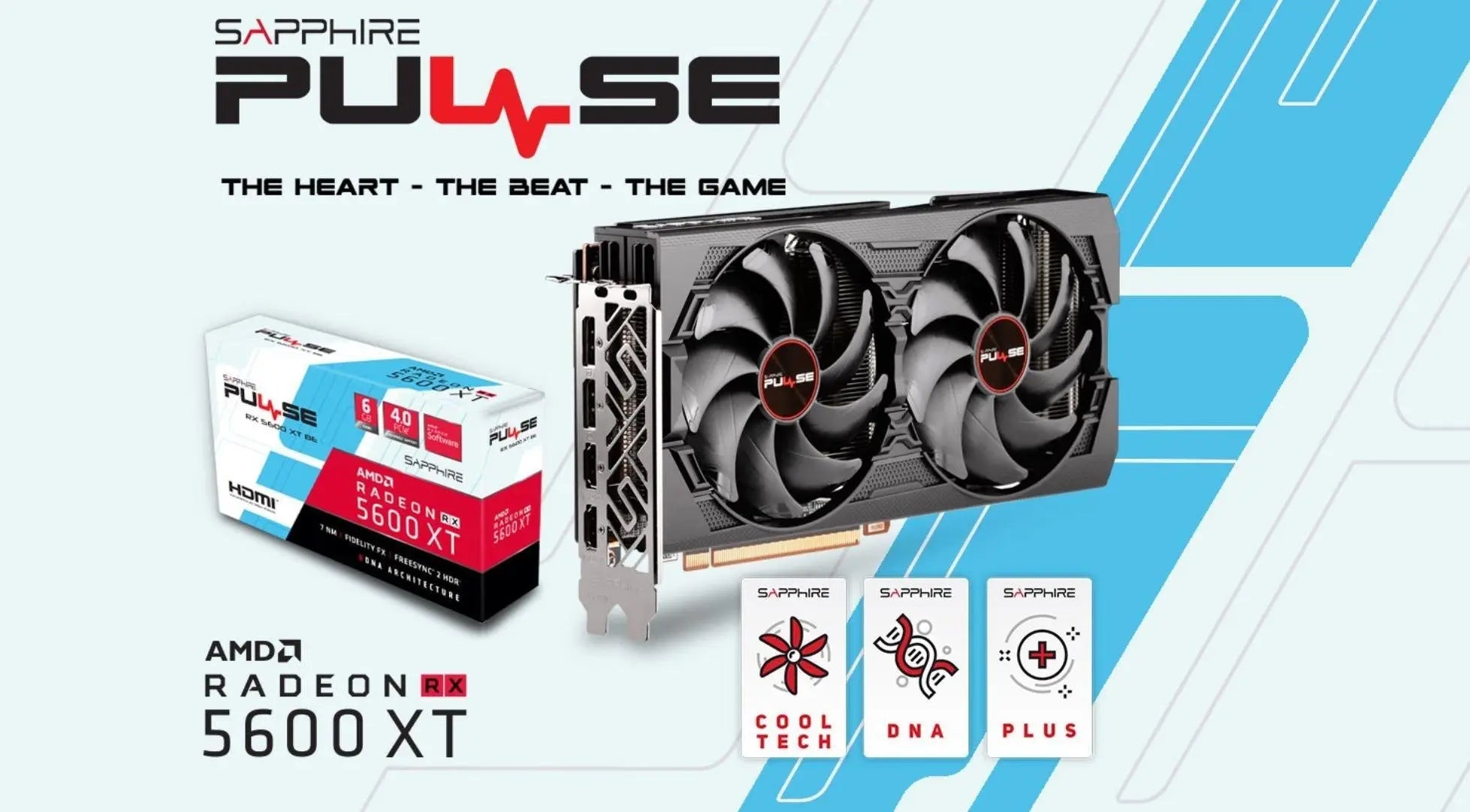 SAPPHIRE AMD RADEON PULSE RX 5600 XT BE 6GB GDDR6 Black Edition 1620MHz Boost 2xDP/2xHDMI PCIE 4.0 Single BIOS SAPPHIRE