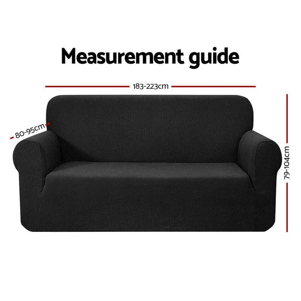 Artiss High Stretch Sofa Cover Couch Lounge Protector Slipcovers 3 Seater Black Deals499
