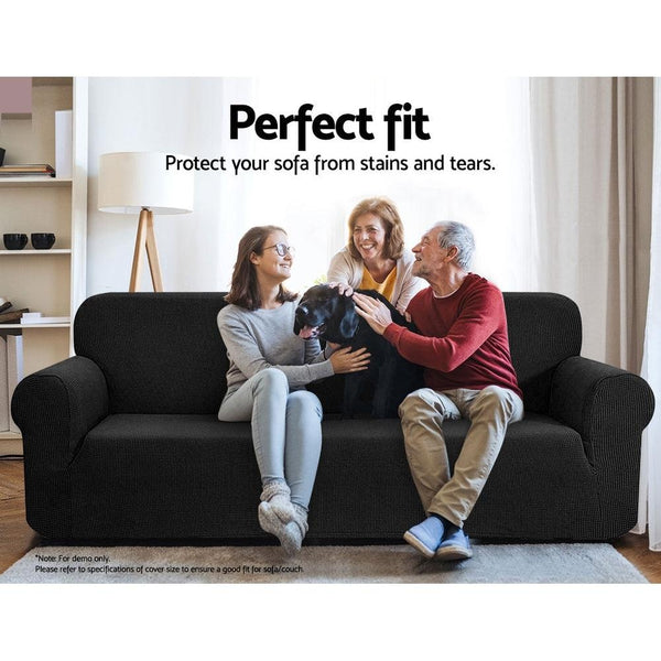 Artiss High Stretch Sofa Cover Couch Lounge Protector Slipcovers 3 Seater Black Deals499