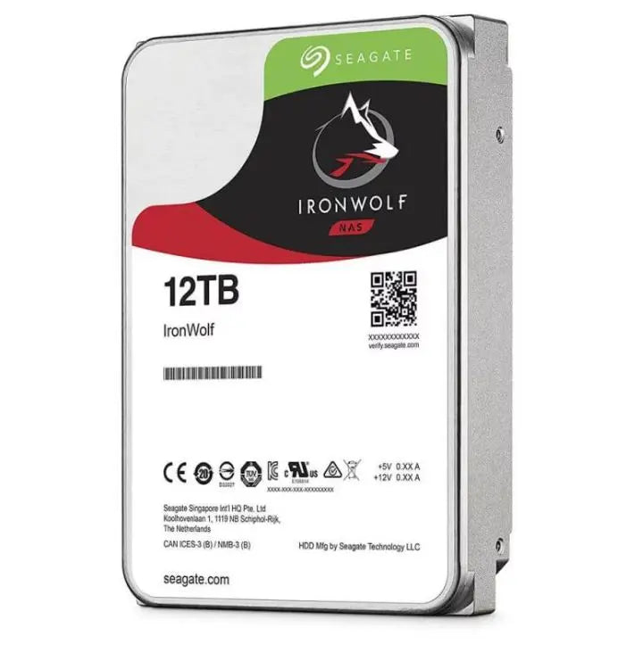 SEAGATE 12TB 3.5' IronWolf SATA3 NAS 24x7 7200RPM Performance HDD (ST12000VN0008) 3 Years Warranty SEAGATE