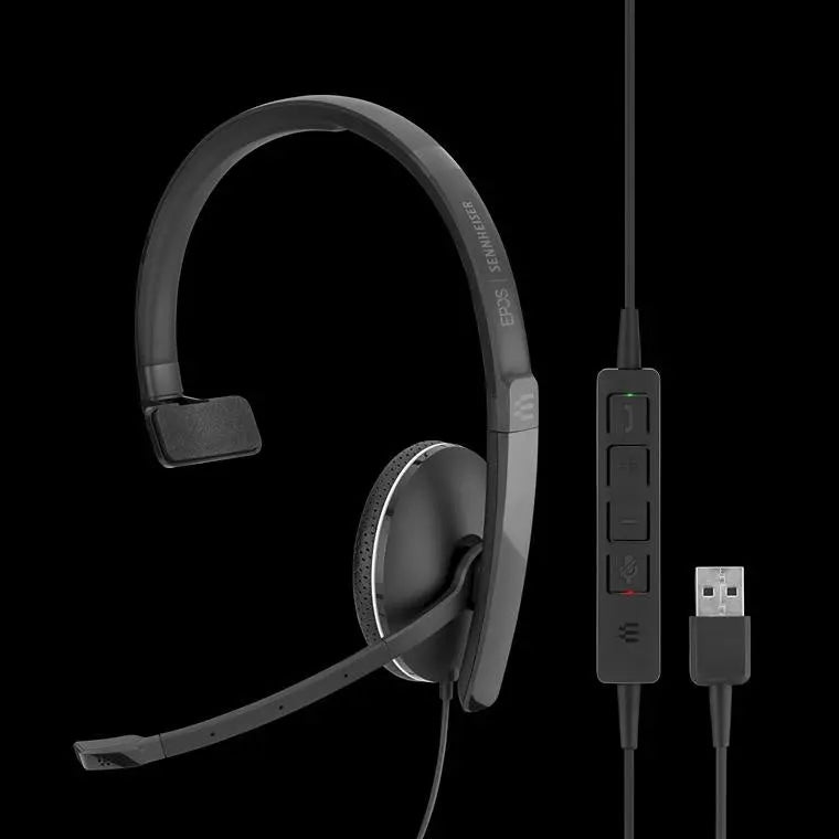 SENNHEISER l Sennheiser ADAPT SC135USB, Single Sided 3.5mm Headset w/Detactable USB Cable with in-line Call Control, Leatherette Ear Pads, 2 Year Warranty SENNHEISER