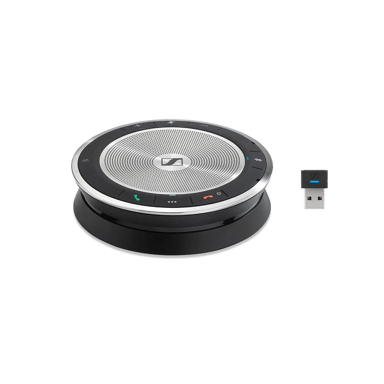 SENNHEISER l Sennheiser Bluetooth speakerphone for up to 8 people, USB-C and USB-A connectivity plus Bluetooth. Voice activation compatible. BTD USB dongle SENNHEISER