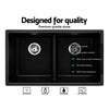 Cefito Stone Kitchen Sink 790X460MM Granite Under/Topmount Basin Double Bowl Black Deals499