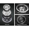Cefito Stone Kitchen Sink 790X460MM Granite Under/Topmount Basin Double Bowl Black Deals499
