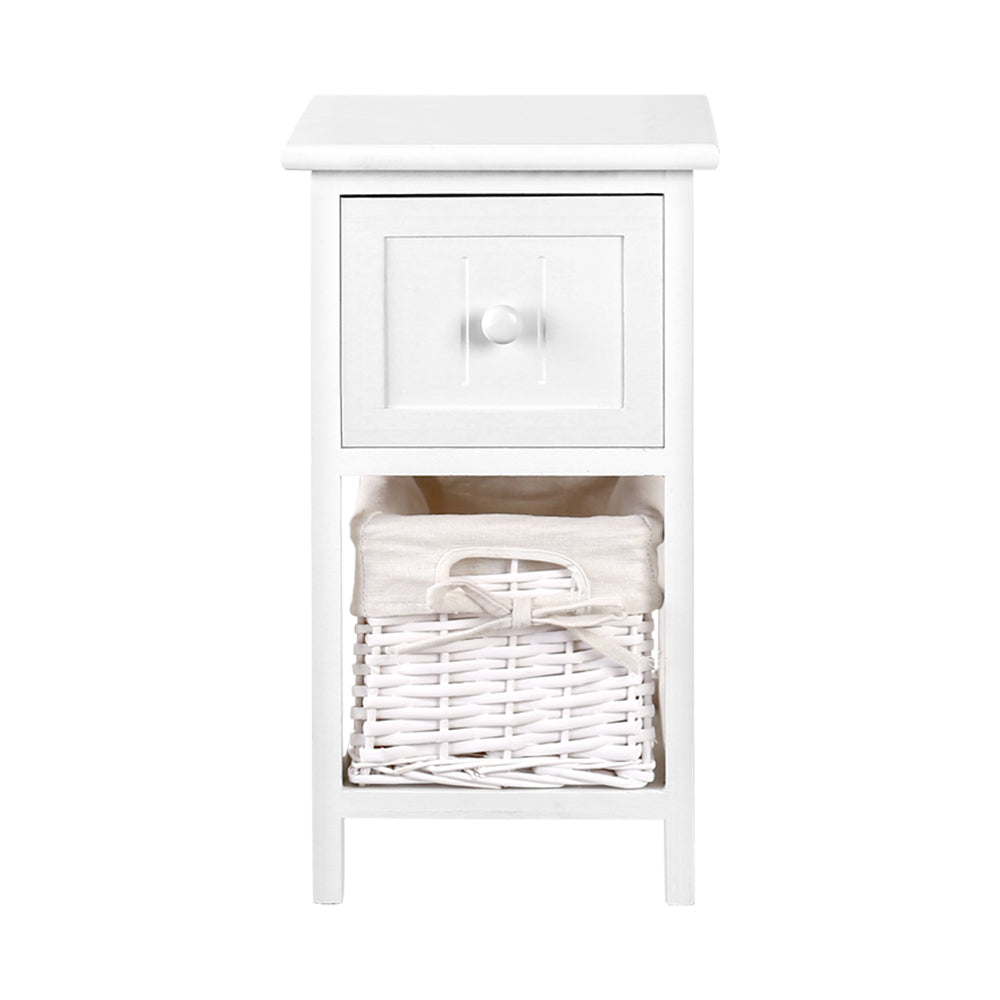 2 PCS Artiss Bedside Table - White Deals499