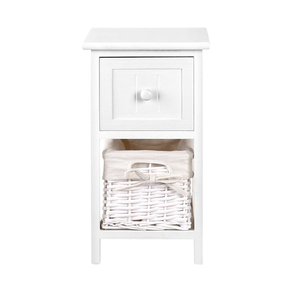 2 PCS Artiss Bedside Table - White Deals499