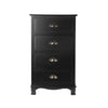 Artiss Vintage Bedside Table Chest 4 Drawers Storage Cabinet Nightstand Black Deals499