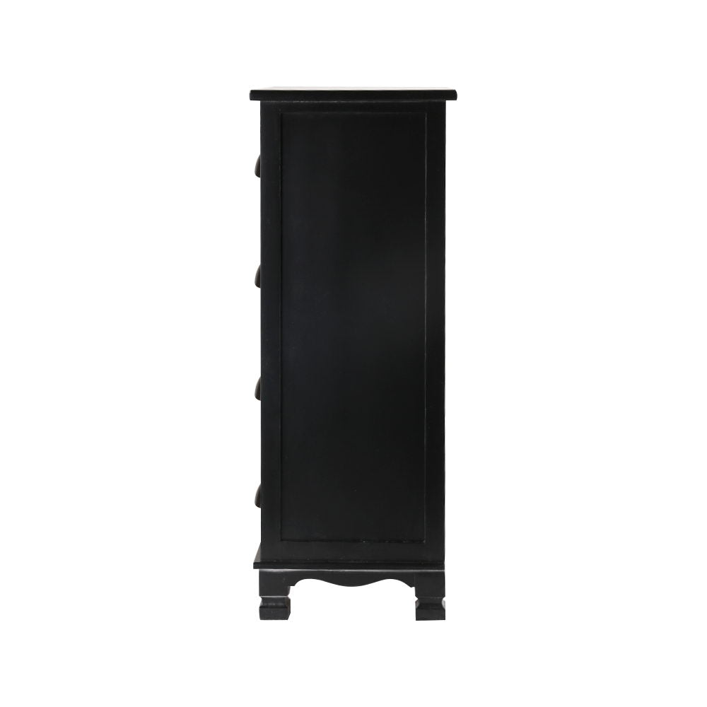 Artiss Vintage Bedside Table Chest 4 Drawers Storage Cabinet Nightstand Black Deals499