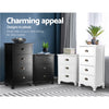 Artiss Vintage Bedside Table Chest 4 Drawers Storage Cabinet Nightstand Black Deals499