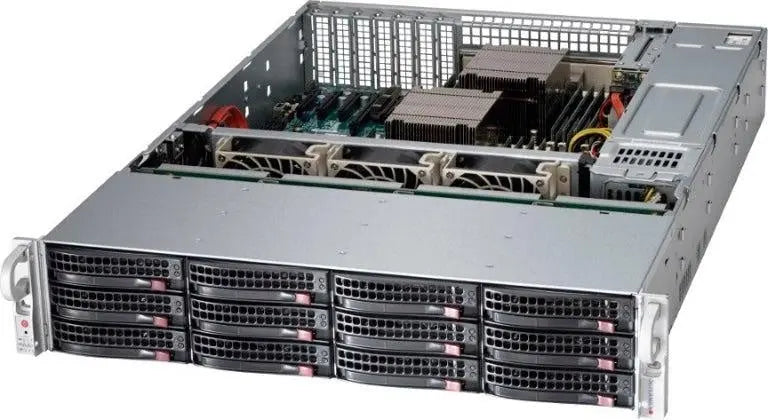 SUPERMICRO SuperServer 6029P-E1CR12H, 2U Rackmount, Dual Socket LGA3647, 16x DIMM,, 2 x 10GBe, IMPI, 12 x 3.5' HDD HS, LSI3108 HW, 1200w RPSU SUPERMICRO