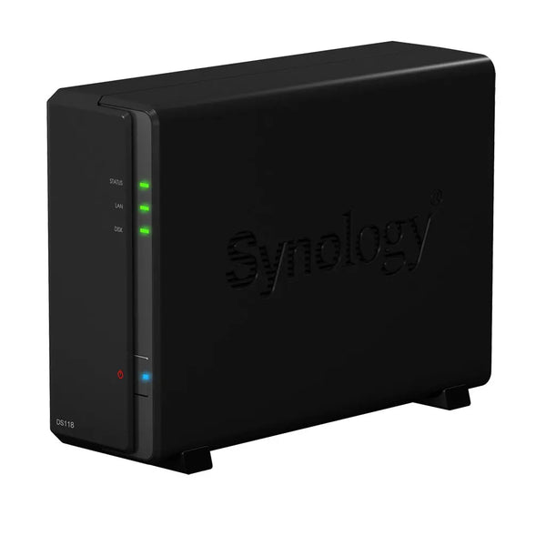 SYNOLOGY DiskStation DS118 1-Bay 3.5' Diskless 1xGbE NAS (Tower) (HMB), Realtek RTD1296 quad-core.64-bit 4-core 1.4, 1GB RAM, 2xUSB3 - 2 year Warranty SYNOLOGY