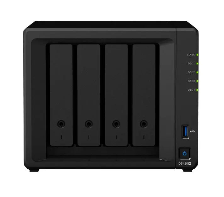SYNOLOGY NAS DS420+ 4 Bay Intel Celeron J4025 2-core 2.0 GHz 2GB DDR4 4x3.5' SATA Hot Swap 2xGbE 3xUSB 3.0 Tower 3yrs wty SYNOLOGY