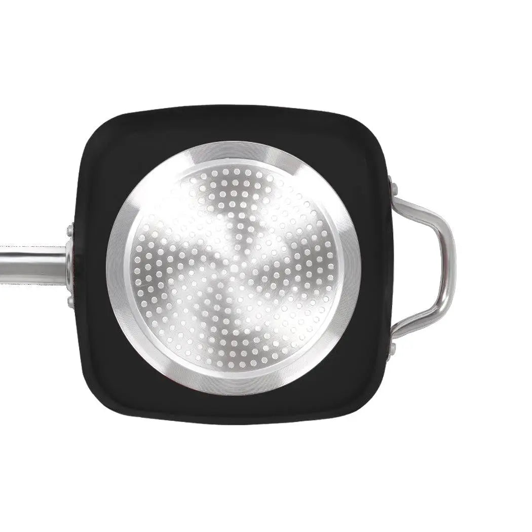 Saucepan Set Frying Pan Non Stick Deep Fry Steamer Lid Stainless Steel Handle Black Deals499