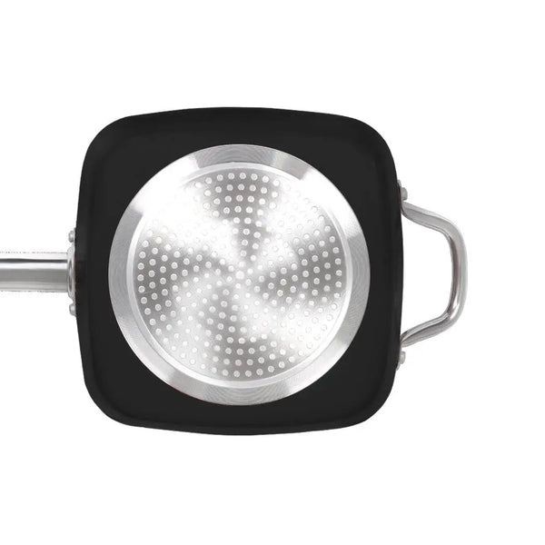 Saucepan Set Frying Pan Non Stick Deep Fry Steamer Lid Stainless Steel Handle Black Deals499