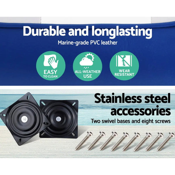 Seamanship 2X Folding Boat Seats Seat Marine Seating Set All Weather Swivels Deals499