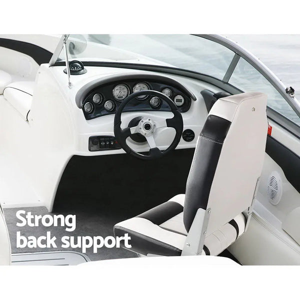 Seamanship Set of 2 Folding Swivel Boat Seats - Grey & Black Deals499