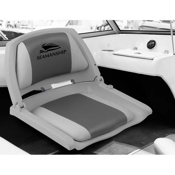 Seamanship Set of 2 Folding Swivel Boat Seats - Grey & Charcoal Deals499