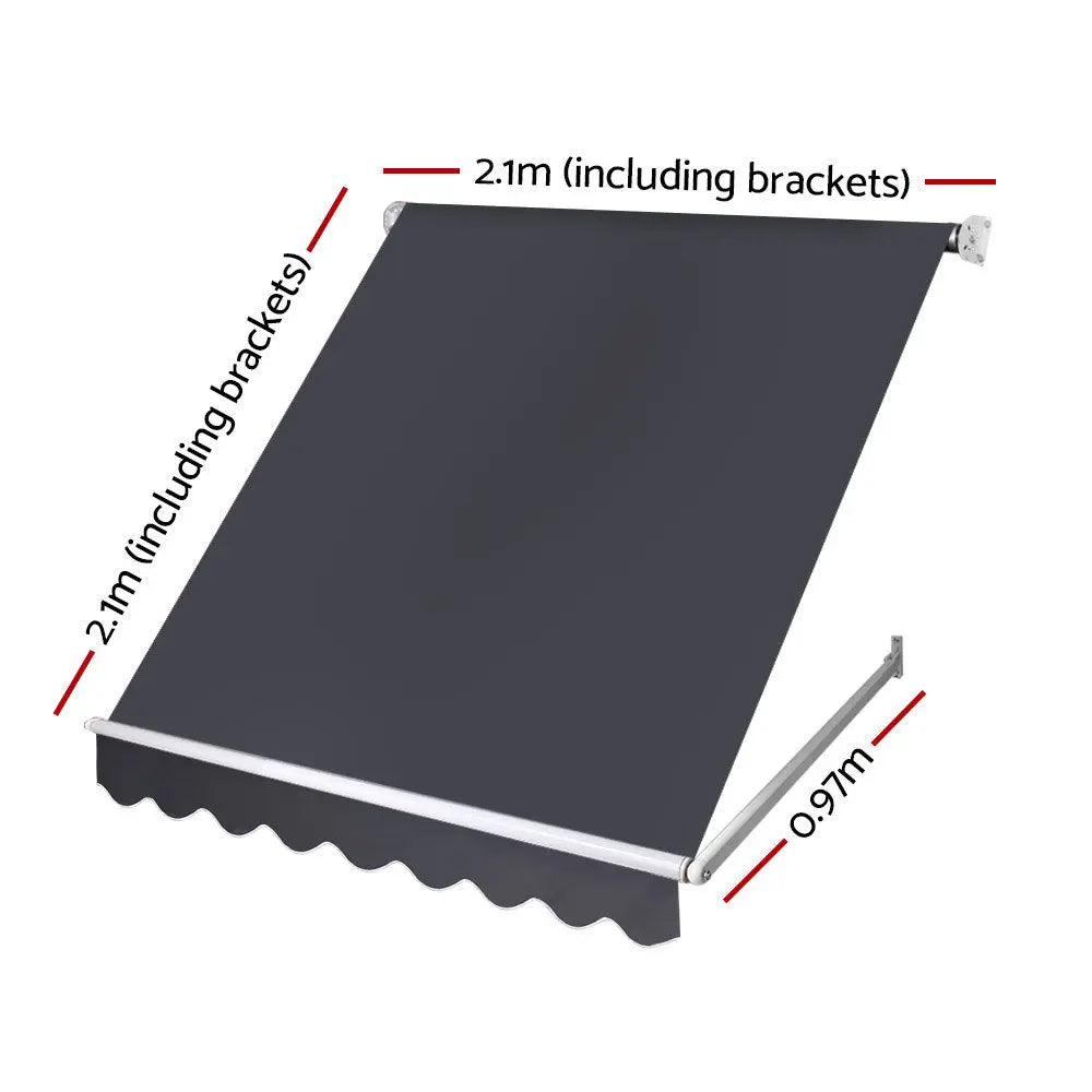 Set of 2 Instahut Fixed Pivot Arm Window Awning Patio Outdoor Blinds 2.1X2.1M Deals499