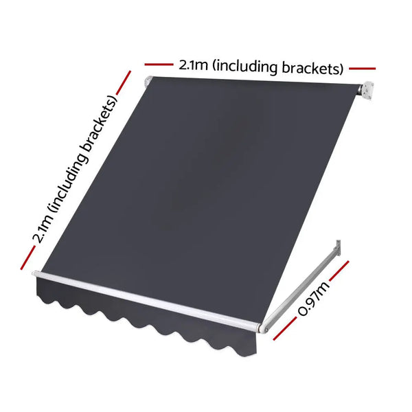 Set of 2 Instahut Fixed Pivot Arm Window Awning Patio Outdoor Blinds 2.1X2.1M Deals499