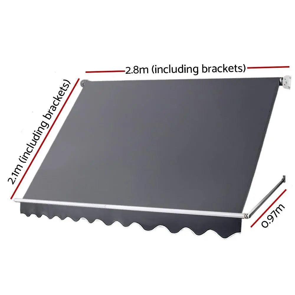 Set of 2 Instahut Fixed Pivot Arm Window Awning Patio Outdoor Blinds 2.8X2.1M Deals499