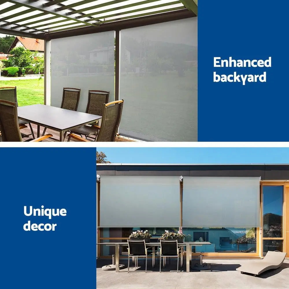 Set of 2 Instahut Outdoor Blinds Roll Down Awning Straight Drop Patio 3.0X2.5M Deals499