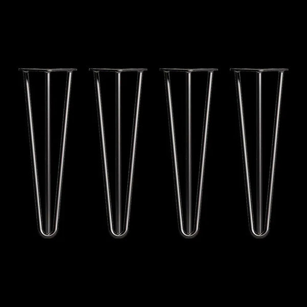 Set of 4 Industrial 3 - Rod Retro Hairpin Table Legs 12mm Steel Bench Desk - 41cm Black Deals499