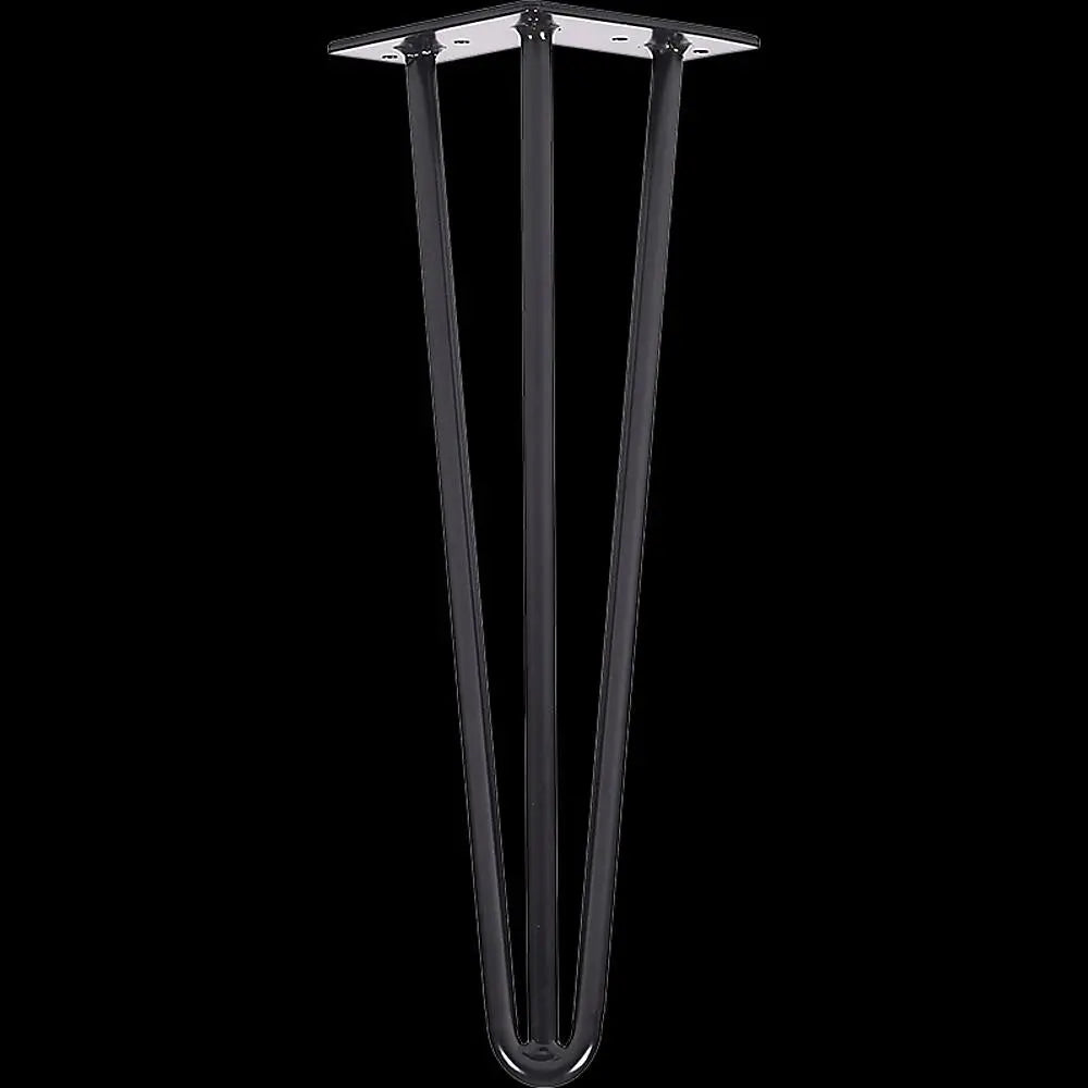 Set of 4 Industrial 3 - Rod Retro Hairpin Table Legs 12mm Steel Bench Desk - 41cm Black Deals499