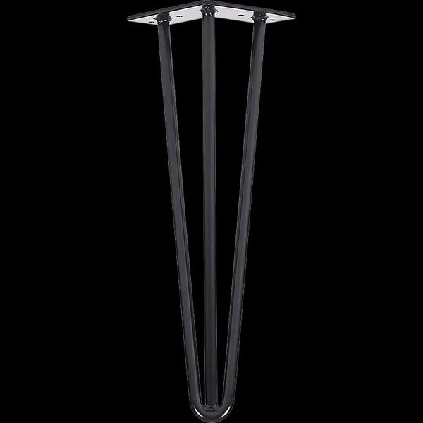 Set of 4 Industrial 3 - Rod Retro Hairpin Table Legs 12mm Steel Bench Desk - 41cm Black Deals499
