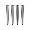 Set of 4 Industrial 3 - Rod Retro Hairpin Table Legs 12mm Steel Bench Desk - 71cm Black Deals499