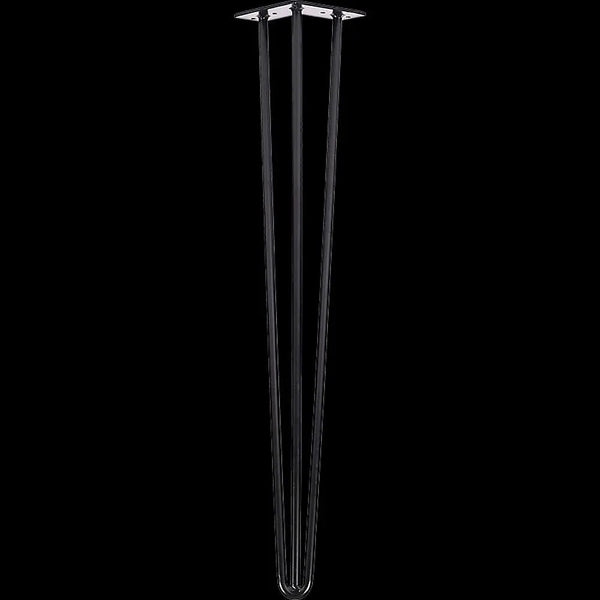 Set of 4 Industrial 3 - Rod Retro Hairpin Table Legs 12mm Steel Bench Desk - 71cm Black Deals499