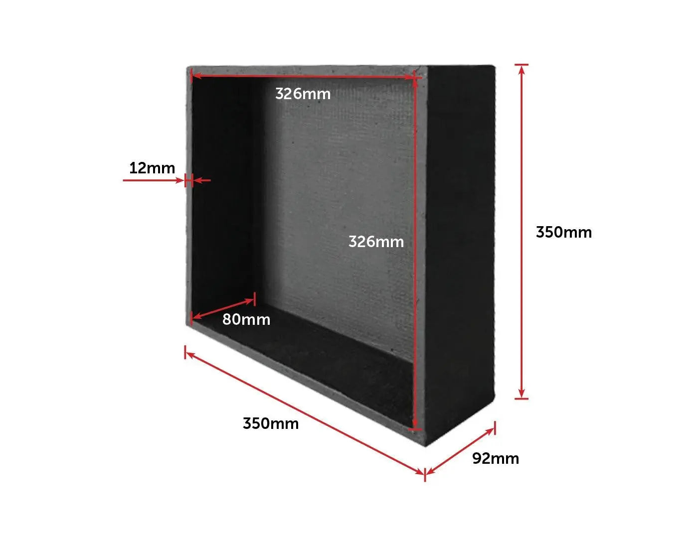 Shower Niche - 350 x 350 x 92mm Prefabricated Wall Bathroom Renovation Deals499