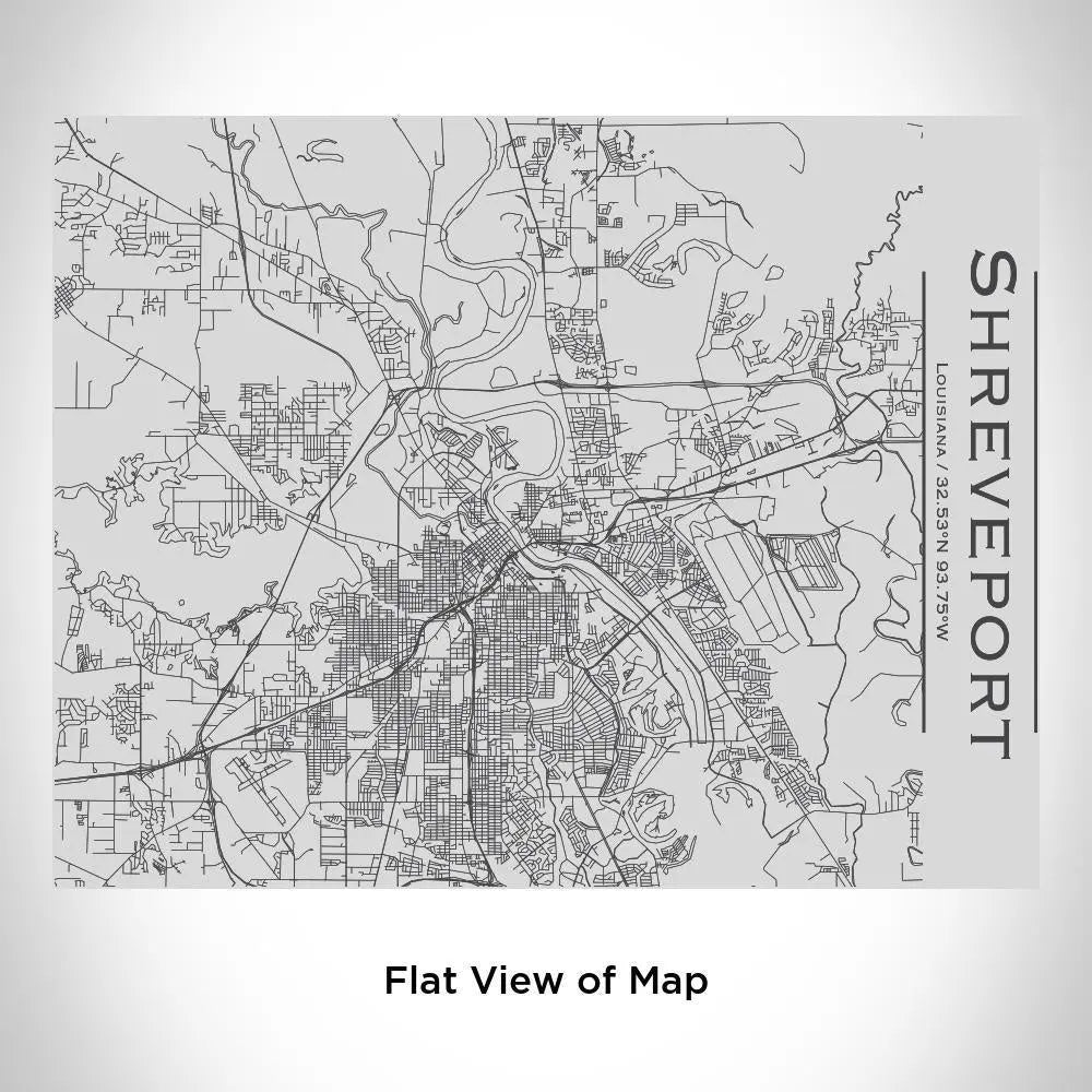 Shreveport - Louisiana Map Bottle with Bamboo Top Cyan Castor