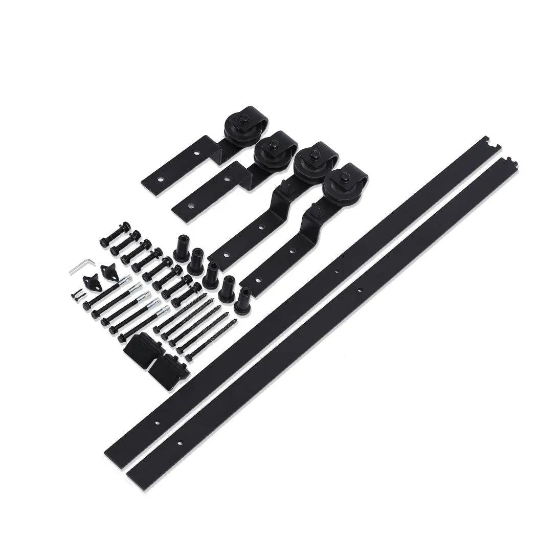 Sliding Barn Door Hardware Track Double Overlap Classic Kits 2.44M Deals499
