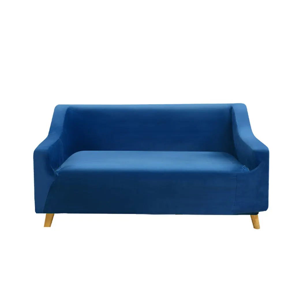 Sofa Cover Couch High Stretch Super Soft Plush Protector Slipcover 2 Seater Navy Deals499