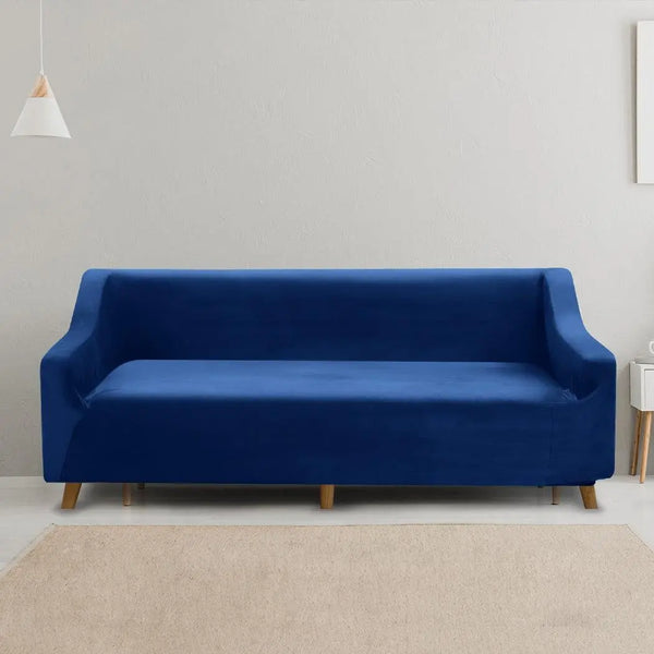 Sofa Cover Couch High Stretch Super Soft Plush Protector Slipcover 4 Seater Navy Deals499