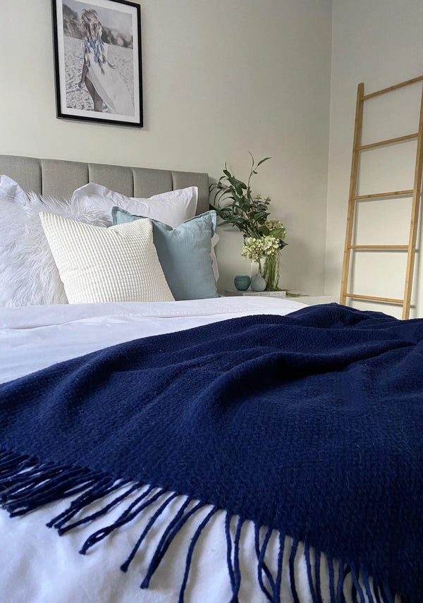 Soho Throw - Wool Blend - Navy Deals499