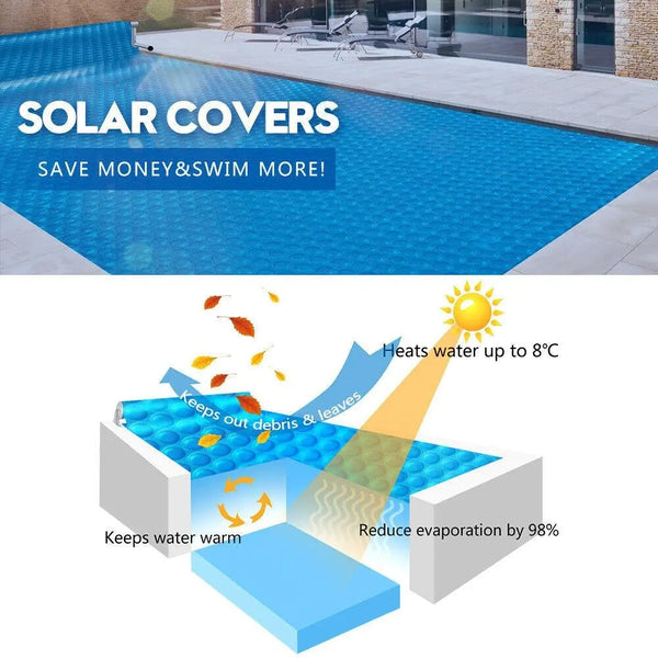Solar Swimming Pool Cover 500 Micron Outdoor Blanket Isothermal Bubble 7 Size Deals499