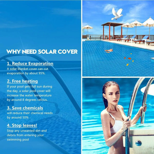 Solar Swimming Pool Cover 500 Micron Outdoor Blanket Isothermal Bubble 7 Size Deals499