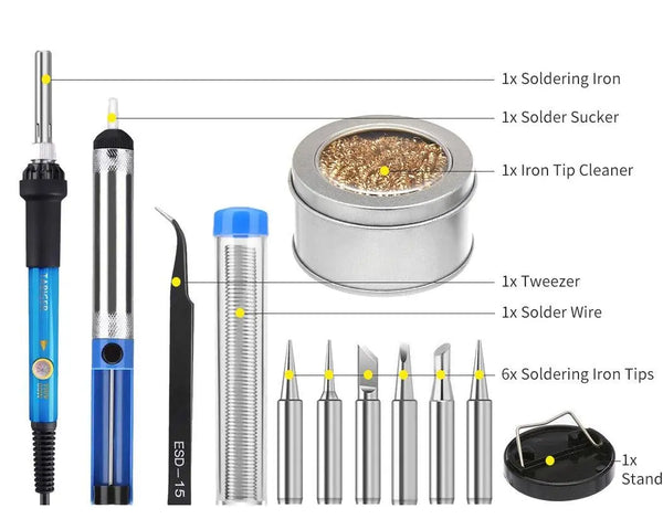 Soldering Iron Kit Electric Solder Kits Tool Wood Burning Welding Station Tips Deals499