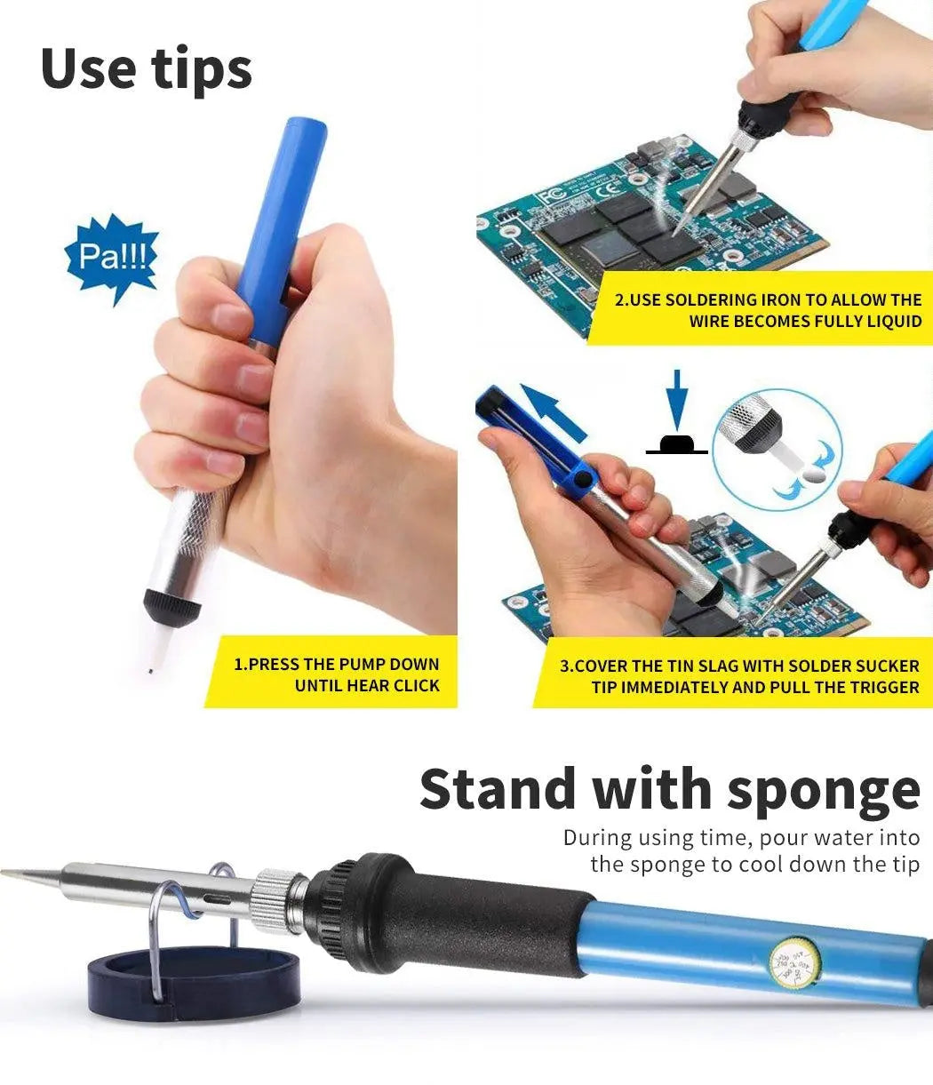 Soldering Iron Kit Electric Solder Kits Tool Wood Burning Welding Station Tips Deals499