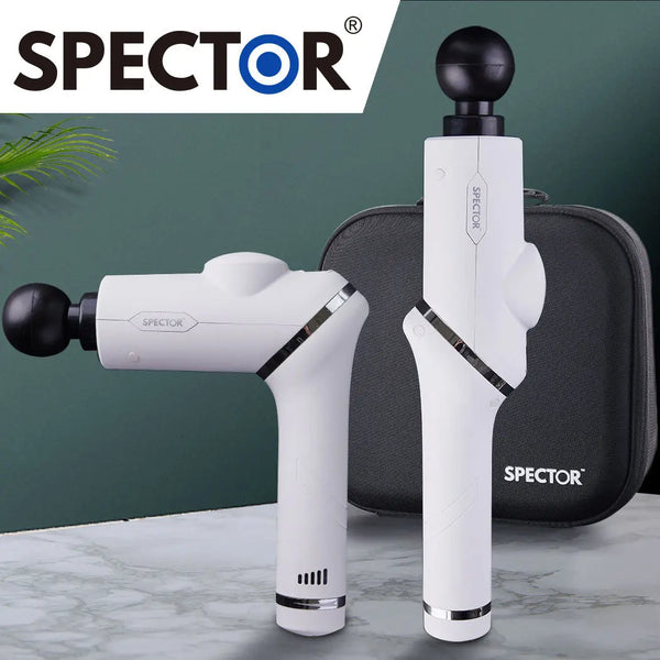 Spector Massage Gun 90° Rotatable Deep Tissue Percussion Muscle Vibrating White Deals499