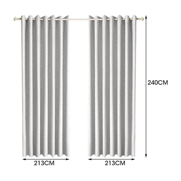 Star Blockout Blackout Curtains 3 Layers Eyelet Pure Fabric Room Darkening Deals499