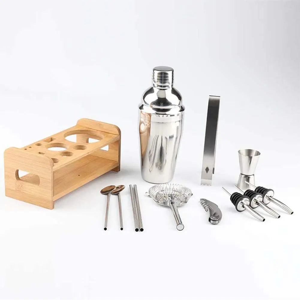 Steel Shaker Cocktail Bar Set Kit with 13 Pieces Bar Utensils Deals499