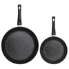 Stonewell 2 Piece 20cm + 28cm Frypan Set Non Stick Kitchen Cookware Pan Black Deals499