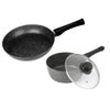 Stonewell 2 Piece 24cm Pan + 16cm Pot Set Kitchen Non Stick Cookware Black Deals499