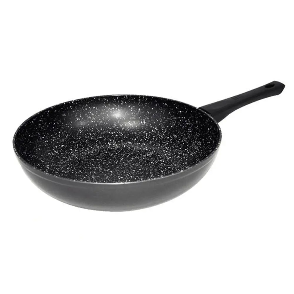 Stonewell 30cm Wok Kitchen Non Stick Cookware Stone Black Deals499